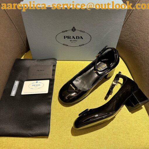 Replica Prada Monolith Padded Sandals In Black Nappa Leather 31