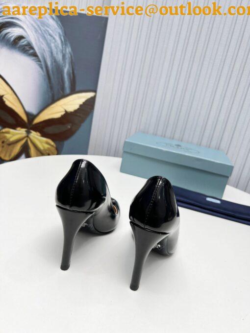 Replica Prada Pumps 85mm In Black Patent Leather 4