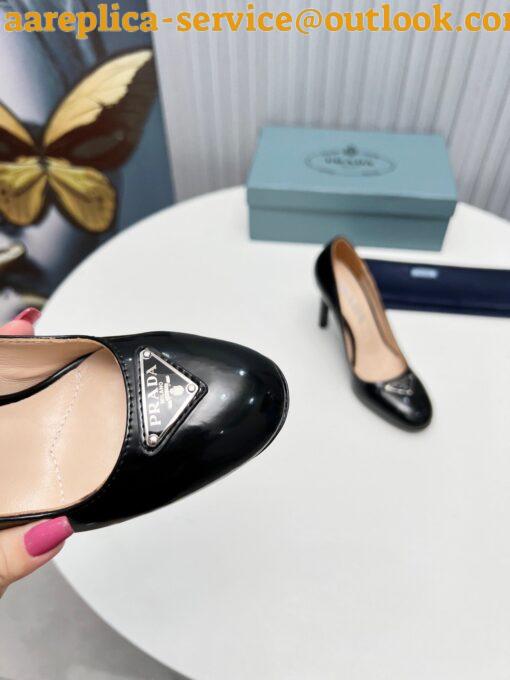 Replica Prada Pumps 85mm In Black Patent Leather 8