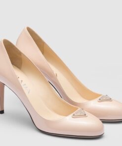 Replica Prada Pumps 85mm In Powder Pink Patent Leather