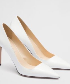 Replica Prada Pumps 95mm in White Patent Leather