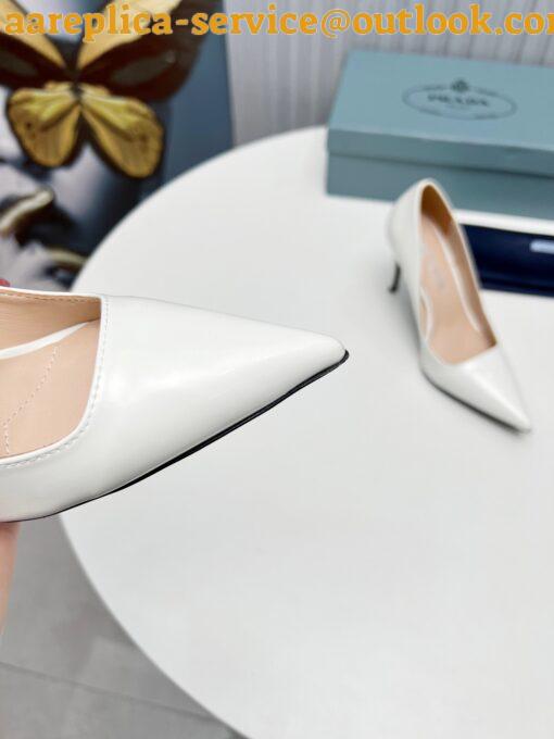 Replica Prada Pumps 95mm in White Patent Leather 6