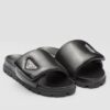 Replica Prada Slides In White Soft Padded Nappa Leather 11