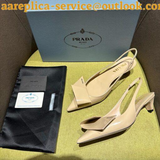 Replica Prada Slingback Pumps 45mm in Powder Brushed Leather 8