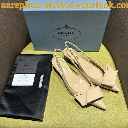 Replica Prada Slingback Pumps 45mm in Powder Brushed Leather 9