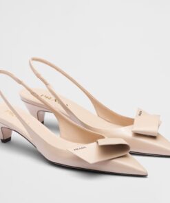 Replica Prada Slingback Pumps 45mm in Powder Brushed Leather