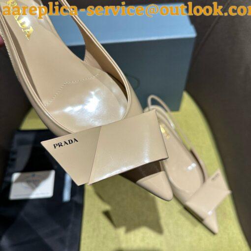 Replica Prada Slingback Pumps 45mm in Powder Brushed Leather 4