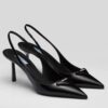 Replica Prada Slingback Pumps 75MM In Powder Brushed Leather 10