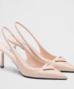 Replica Prada Slingback Pumps 75MM In Powder Brushed Leather