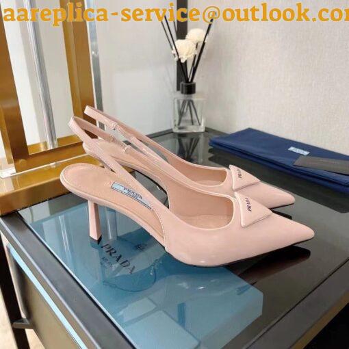 Replica Prada Slingback Pumps 75MM In Powder Brushed Leather 5