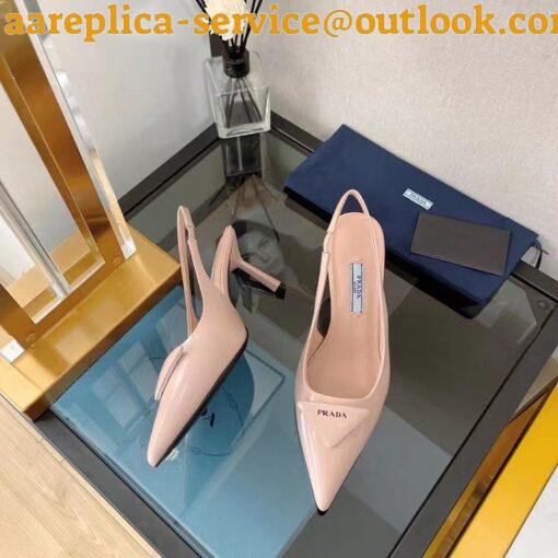 Replica Prada Slingback Pumps 75MM In Powder Brushed Leather 6