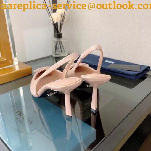 Replica Prada Slingback Pumps 75MM In Powder Brushed Leather 7