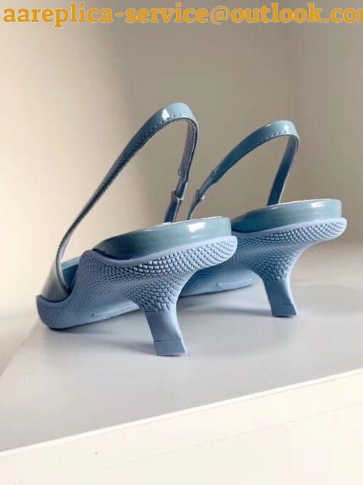 Replica Prada Slingback Pumps In Light Blue Brushed Leather 8