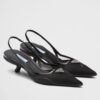 Replica Prada Satin Slingback Pumps with Crystals