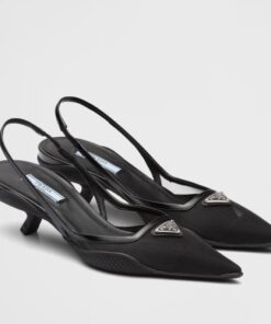 Replica Prada Slingback Pumps In Mesh Fabric