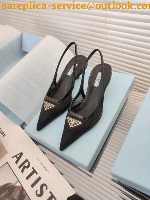 Replica Prada Slingback Pumps In Mesh Fabric 6