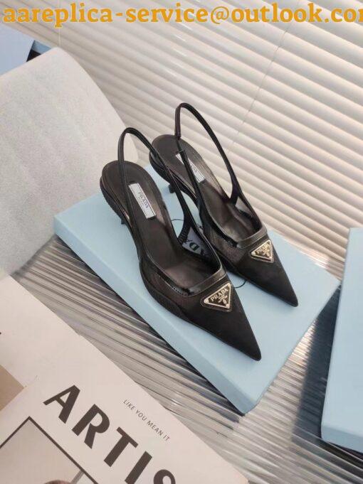 Replica Prada Slingback Pumps In Mesh Fabric 8