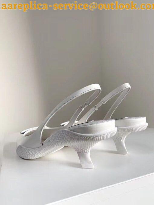 Replica Prada Slingback Pumps In White Brushed Leather 9