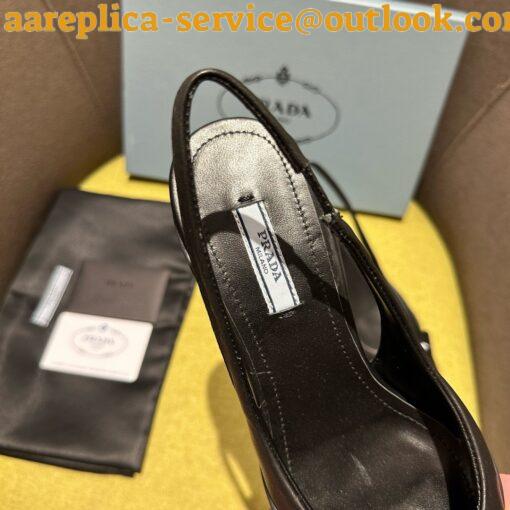 Replica Prada Slingback Pumps in Black Padded Leather 4