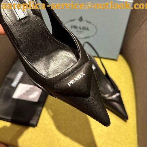 Replica Prada Slingback Pumps in Black Padded Leather 7