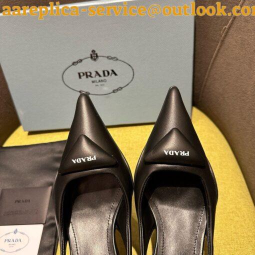 Replica Prada Slingback Pumps in Black Padded Leather 8