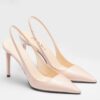 Replica Prada Slingbacks Pumps 95mm In White Patent Leather 9