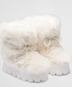 Replica Prada White Shearling Apres-ski Boots