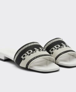 Replica Prada Women’s Embroidered Fabric Slides