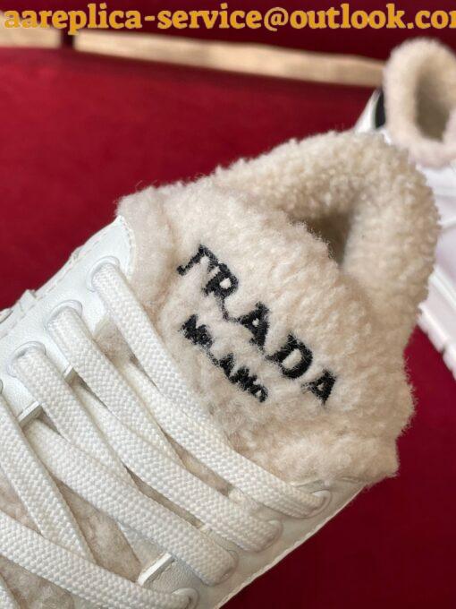 Replica Prada Women’s Low-top Sneakers in Leather and Shearling 7