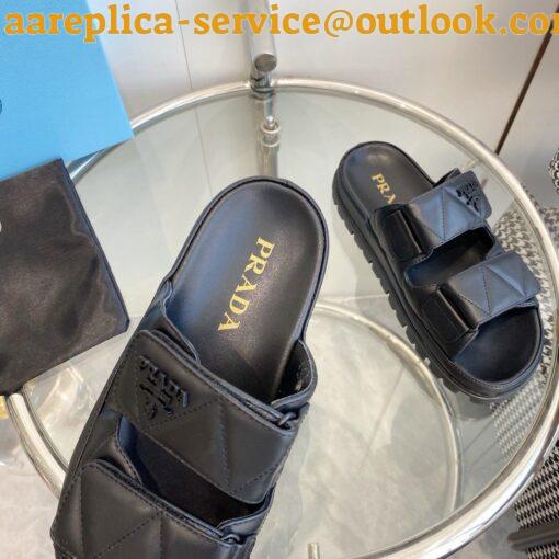 Replica Prada Women’s Sandals in Black Padded Nappa Leather 5