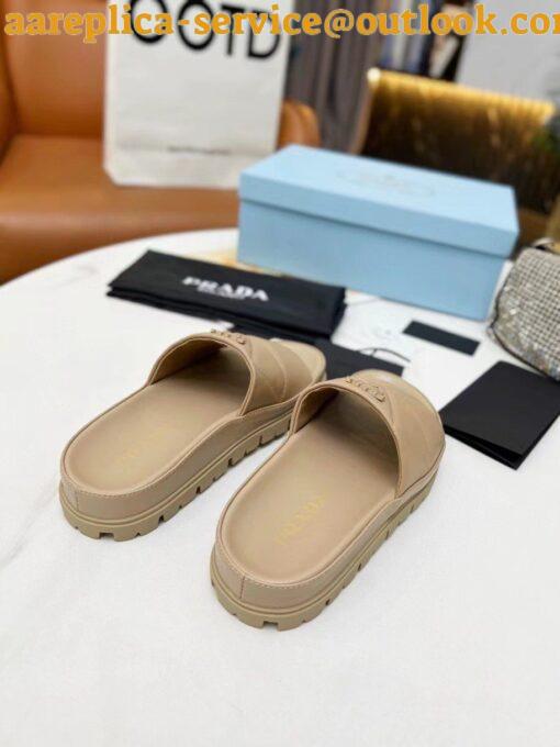 Replica Prada Women’s Slides In Beige Quilted Nappa Leather 5