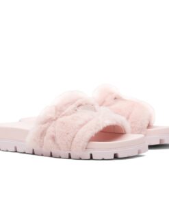 Replica Prada Women’s Slides In Pink Shearling