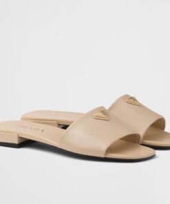 Replica Prada Women’s Slides in Beige Saffiano Leather