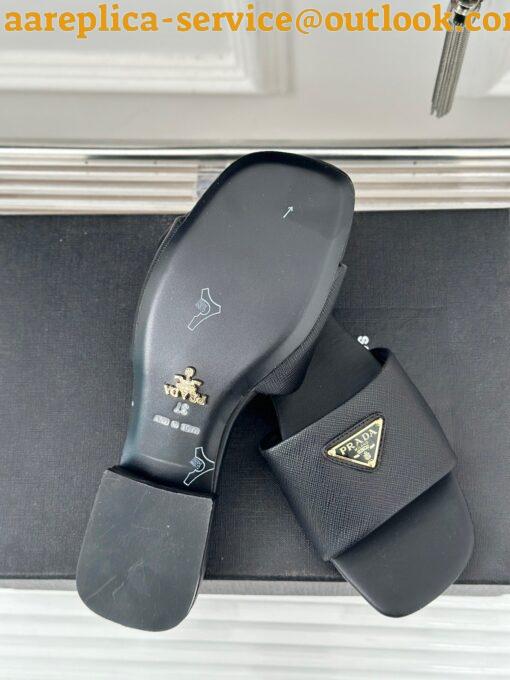 Replica Prada Women’s Slides in Black Saffiano Leather 6