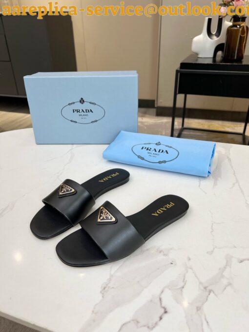 Replica Prada Women’s Slides in Black Smooth Leather 9