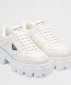 Replica Prada Women’s Sneakers in White Padded Nappa Leather