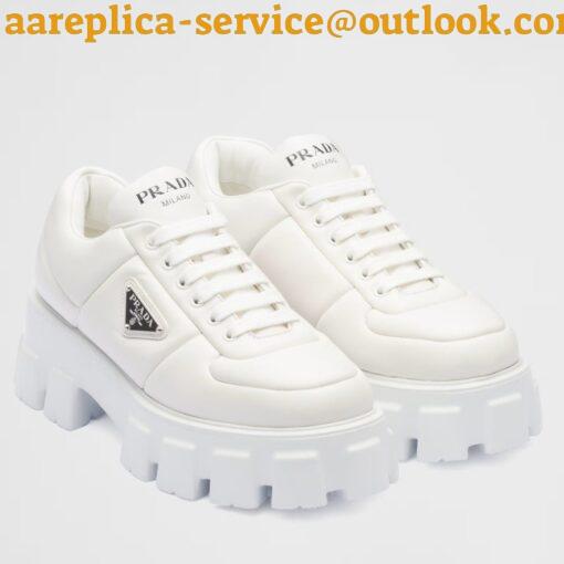 Replica Prada Women’s Sneakers in White Padded Nappa Leather