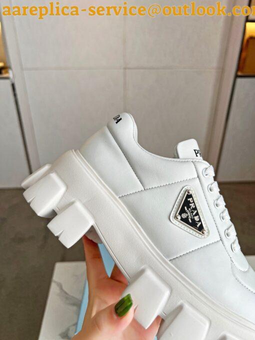 Replica Prada Women’s Sneakers in White Padded Nappa Leather 3