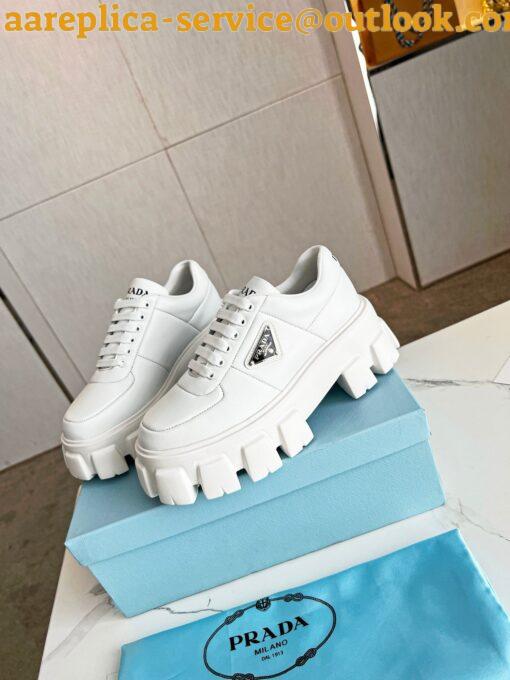 Replica Prada Women’s Sneakers in White Padded Nappa Leather 5