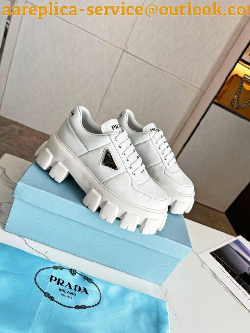 Replica Prada Women’s Sneakers in White Padded Nappa Leather 6