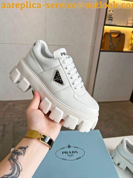 Replica Prada Women’s Sneakers in White Padded Nappa Leather 7