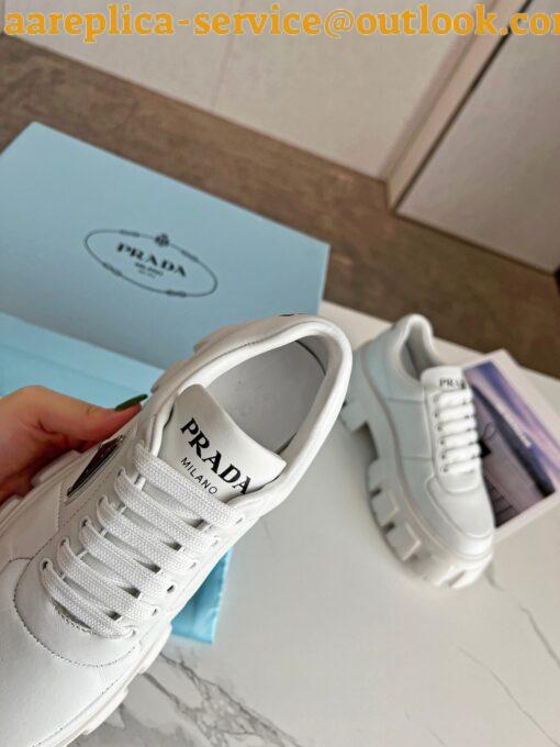 Replica Prada Women’s Sneakers in White Padded Nappa Leather 9