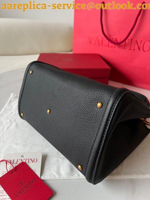 Replica Valentino Alltime Medium Bag in Black Grained Calfskin 7