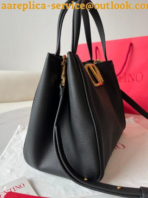 Replica Valentino Alltime Medium Bag in Black Grained Calfskin 9