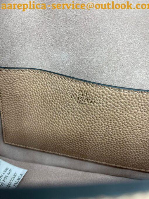 Replica Valentino Alltime Shoulder Bag in Beige Grained Leather 5