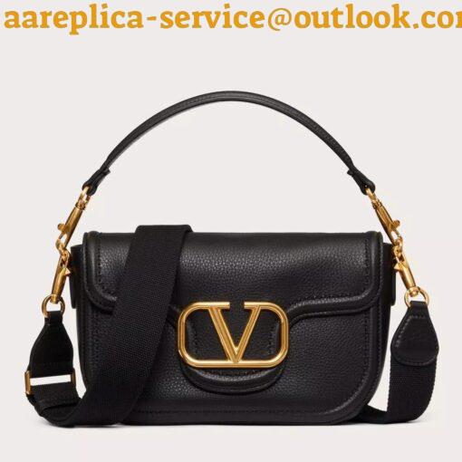 Replica Valentino Alltime Small Bag in Black Grained Calfskin 2