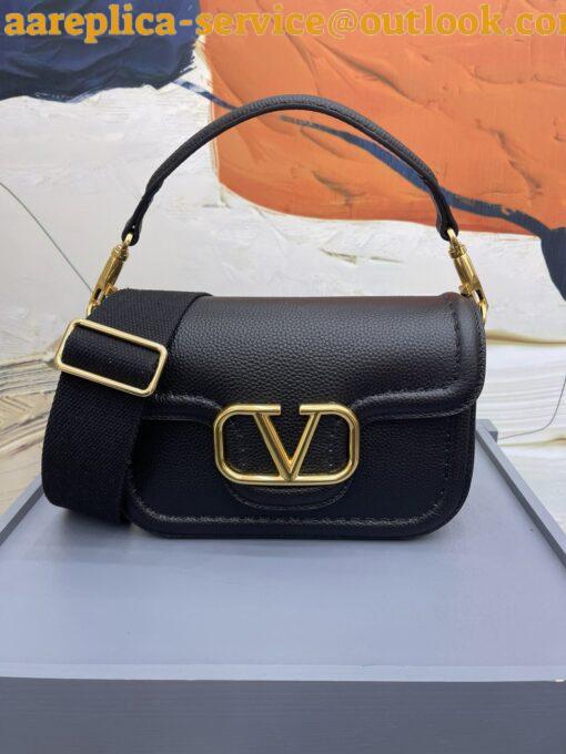 Replica Valentino Alltime Small Bag in Black Grained Calfskin 6