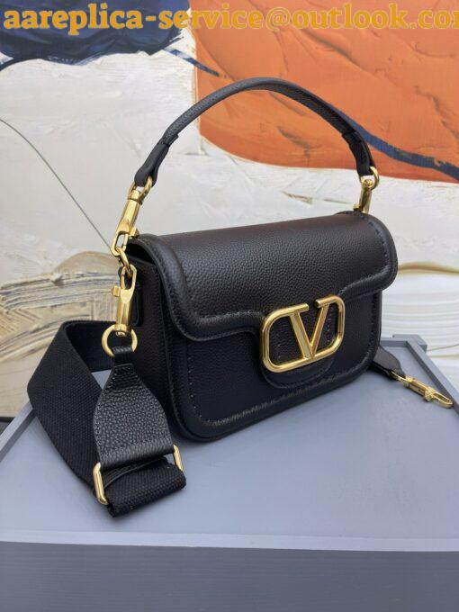 Replica Valentino Alltime Small Bag in Black Grained Calfskin 8