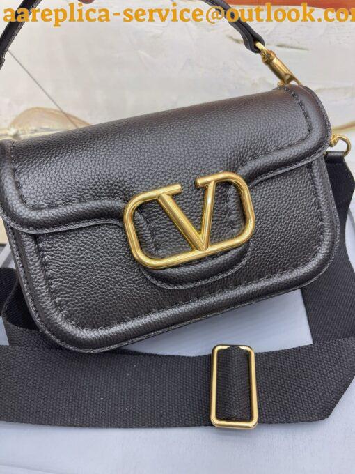 Replica Valentino Alltime Small Bag in Black Grained Calfskin 9