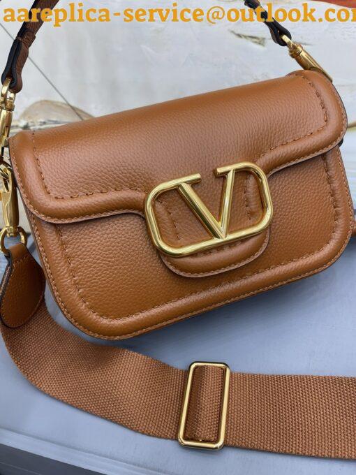 Replica Valentino Alltime Small Bag in Brown Grained Calfskin 3